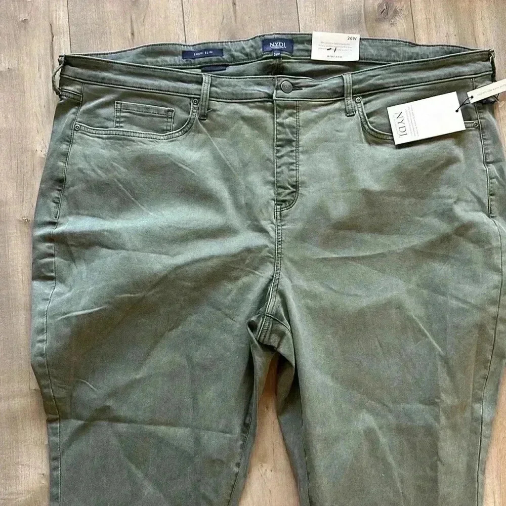 NWT NYDJ Sheri Slim Ankle Jeans In Moss Pigment Plus Sz 26W - Picture 3 of 8